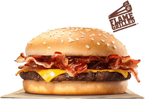 Make Room For Our Bacon Cheeseburger Deluxe, A Signature - Hamburguesa Con Queso Y Tocino (500x540), Png Download