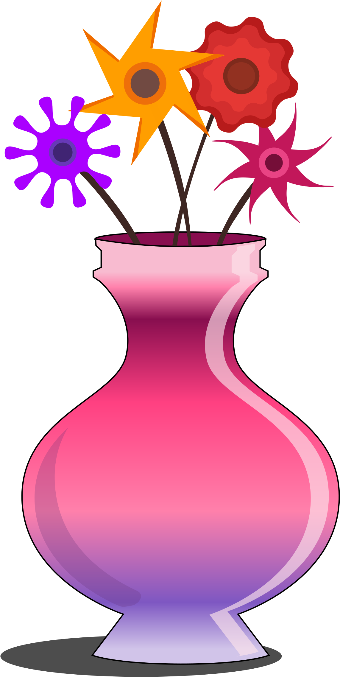 This Free Icons Png Design Of Flower Vase Pink With (1205x2400), Png Download