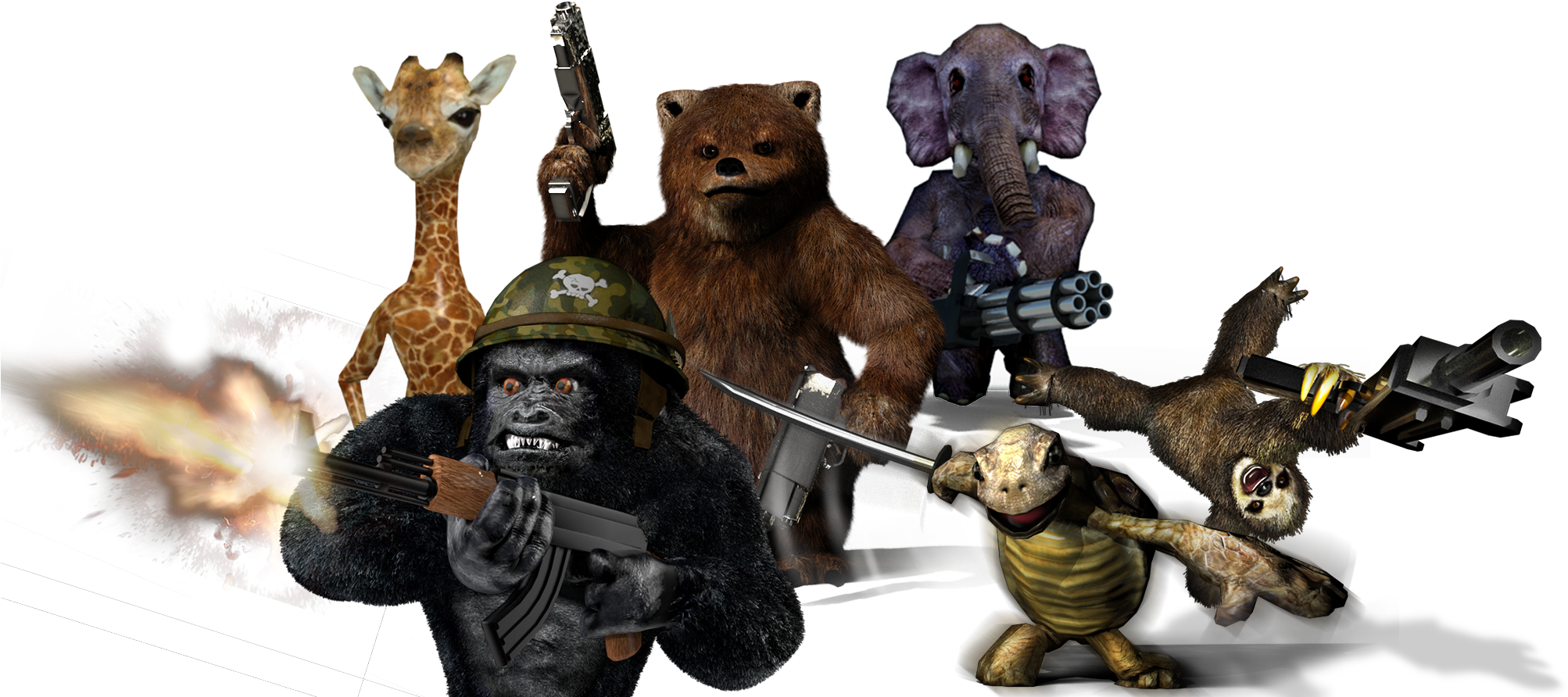 Nza Animals - Figurine (2024x984), Png Download