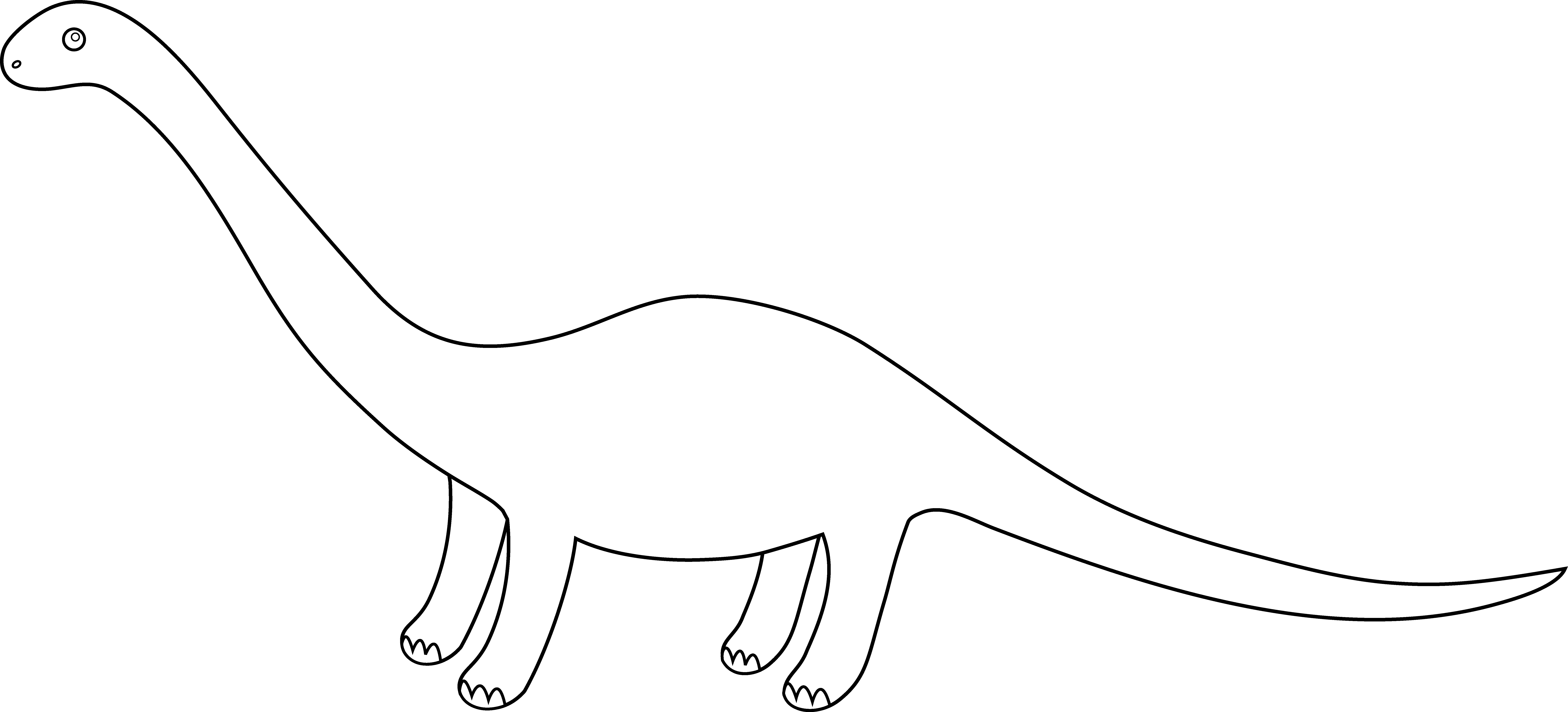 Dinosaurs Clipart Brontosaurus - Dinosaur Clipart Images Black And White (9319x4230), Png Download
