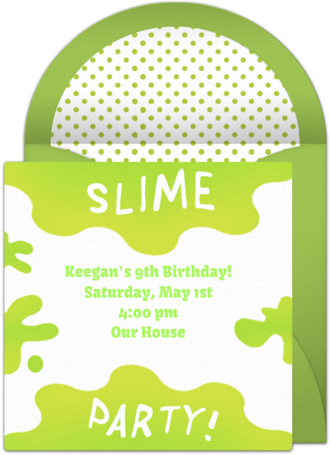 Slime Online Invitation - Slime Birthday Party Invitations Free (650x650), Png Download