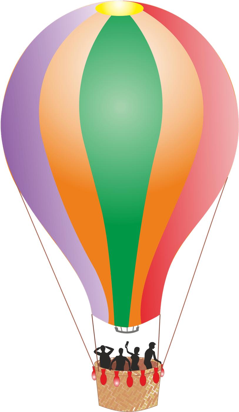 Hot Air Balloon Ride - Clip Art (1398x1656), Png Download