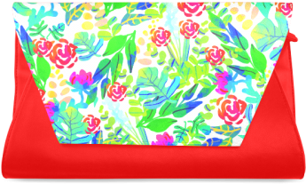 Cute Tropical Watercolor Flowers Clutch Bag - Cafepress Jungle Watercolor Flowers F Full/queen Duvet (500x500), Png Download