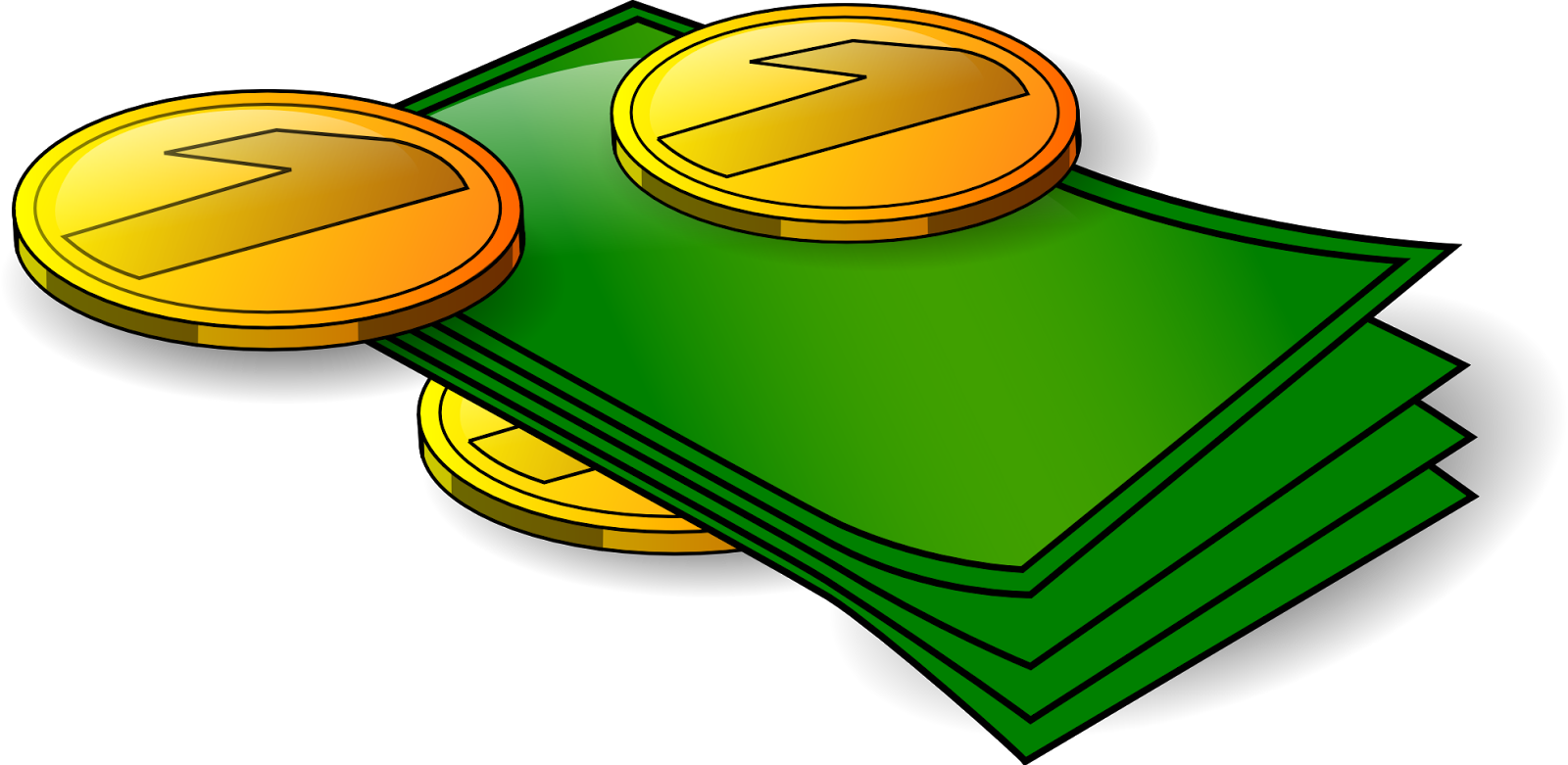 Cartoon Money Clipart - Coins Clip Art (600x293), Png Download