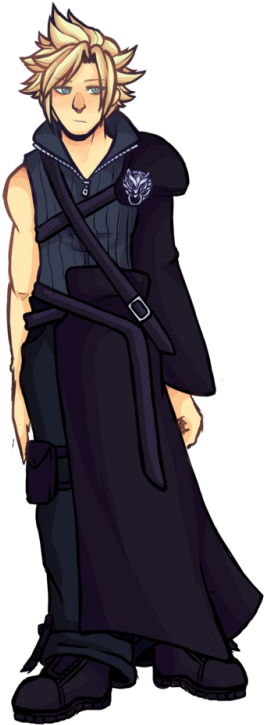 I Drew My Boy Cloud Strife A Reference Of How I Draw - Transparent Cloud Strife (305x750), Png Download