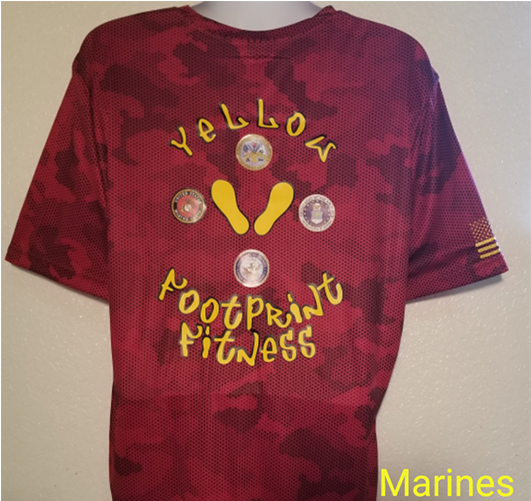 Yellow Footprint Fitness Marines Tshirt - T-shirt (700x500), Png Download