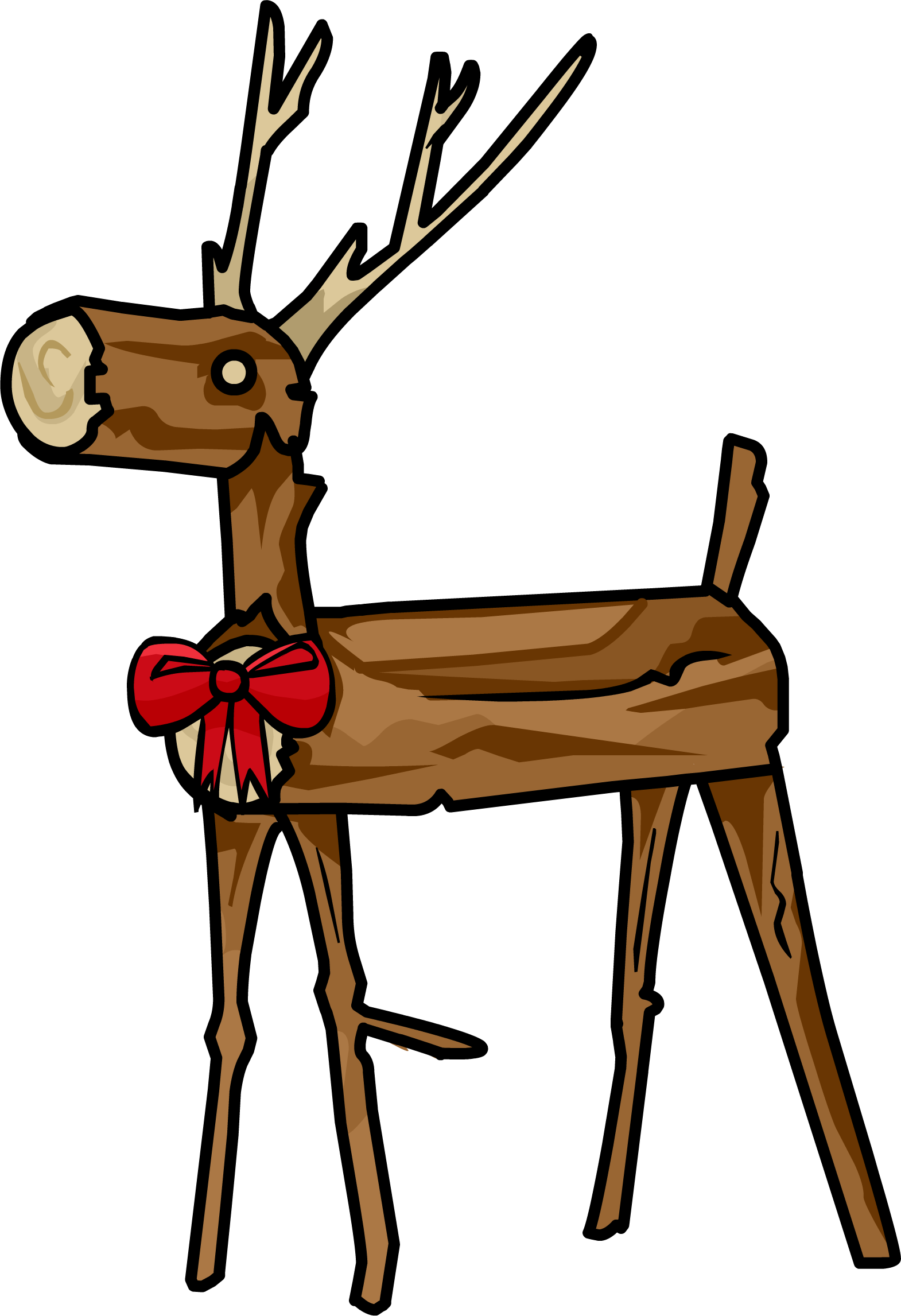 Wooden Reindeer - Png - Wooden Reindeer Clipart (1570x2293), Png Download