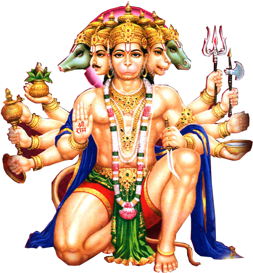 Hanuman Free Png Image - Panchmukhi Hanuman Png (600x768), Png Download