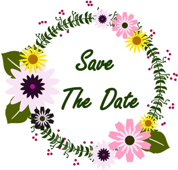 Beautiful Summer Floral Wreath, Save The Date, Greeting - Flower (360x360), Png Download