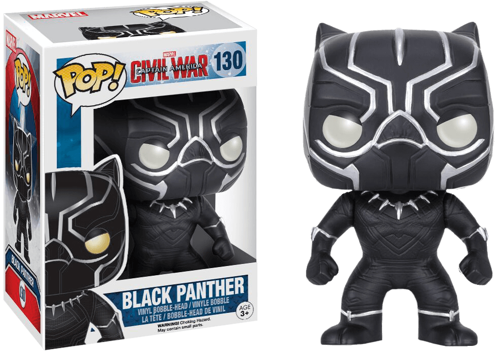 #130 Black Panther - Pop Marvel Black Panther (973x690), Png Download