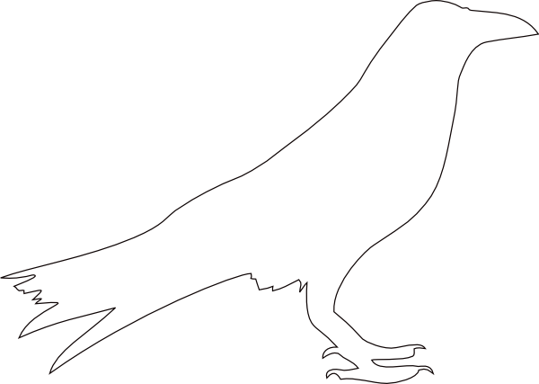Crow Outline Svg Clip Arts 600 X 427 Px (600x427), Png Download