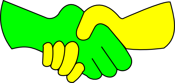 How To Set Use Green And Yellow Handshake Clipart (600x285), Png Download