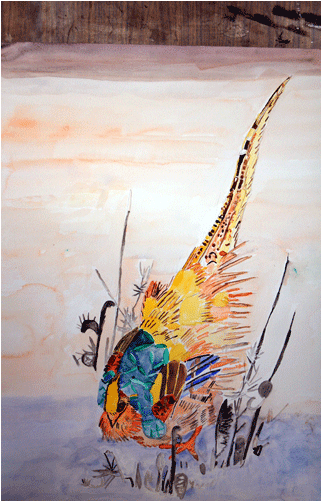 Watercolor Birds 4 - Pheasant (700x500), Png Download