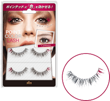 Red Colored Eyelashes - ビューティーワールド/prm ポイントカラーラッシュ つけまつげ (450x450), Png Download