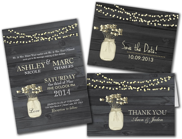 Fabulous Mason Jar Wedding Reception Invitations In - Country Mason Jar Wedding Invitations (600x459), Png Download