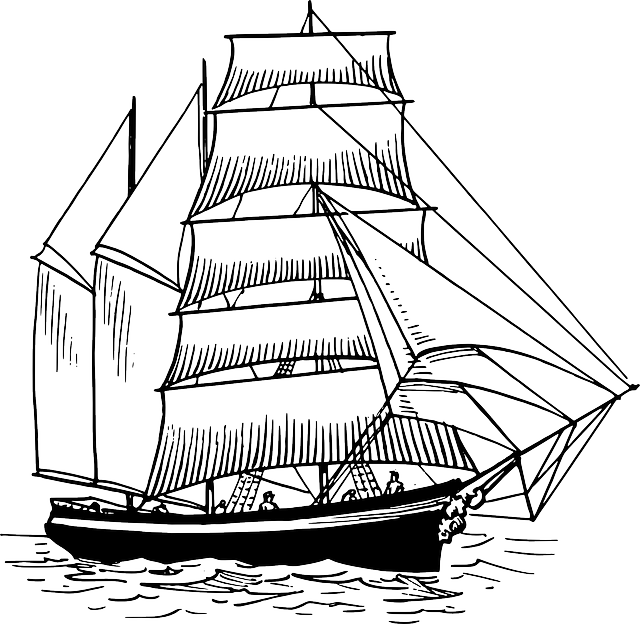 Water Navy Sailboat Boat Pirate Ocean Sea Travel - Hernan Cortes Ship Drawing (640x624), Png Download