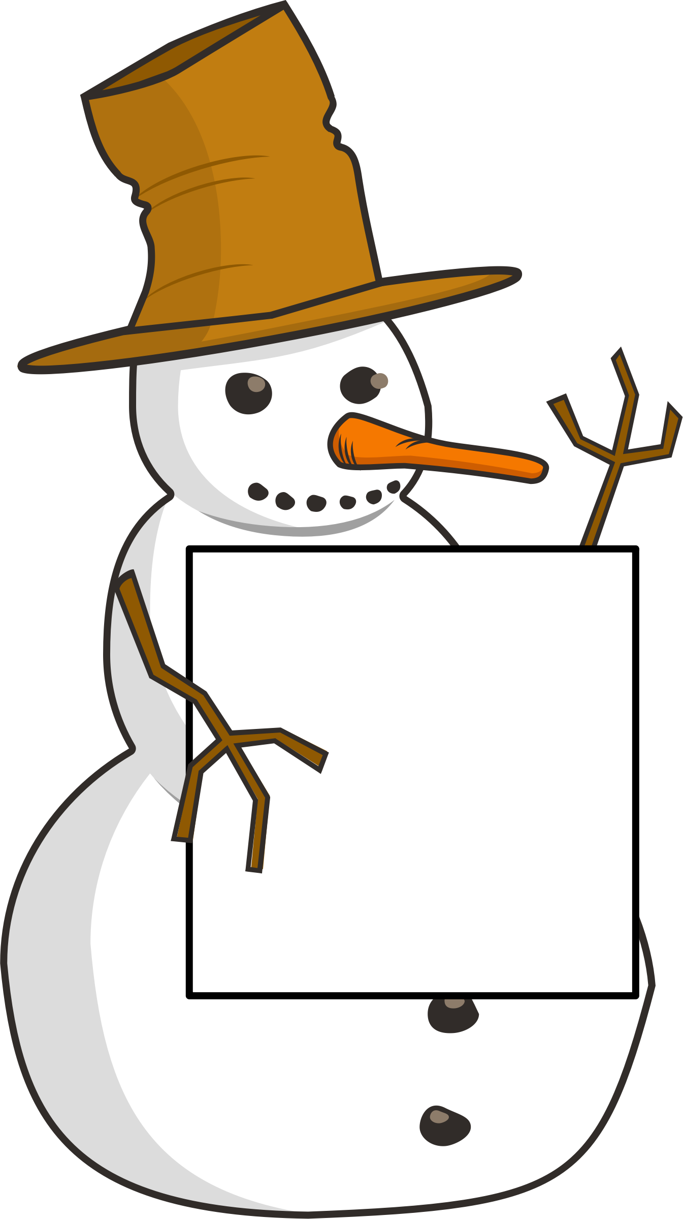 This Free Icons Png Design Of Sign-holding Snowman (1345x2398), Png Download
