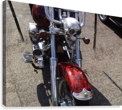 Skull Bike Canvas Print - Printing (429x386), Png Download