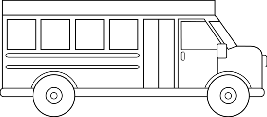 Drawn Bus Small - Schoolbus Clip Art Black And White Small (550x241), Png Download