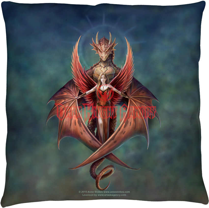 Large Anne Stokes Copperwing Pillow - Anne Stokes Angel Dragon (850x850), Png Download