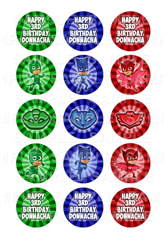 Pj Masks Edible Cupcake Toppers - Wwe Wrestlers Cake Toppers (750x750), Png Download