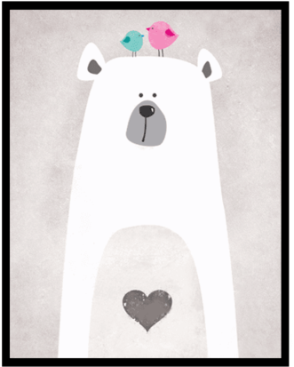 Petite Bello Wall Decor 8x10 Inch No Frame Cute Polar - Polar Bear (480x480), Png Download