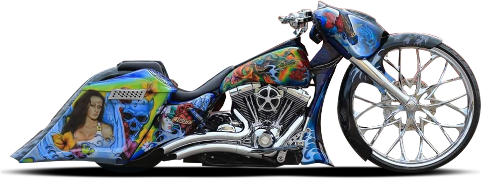 Bikes-blue - Bagger Custom Bikes (1000x488), Png Download