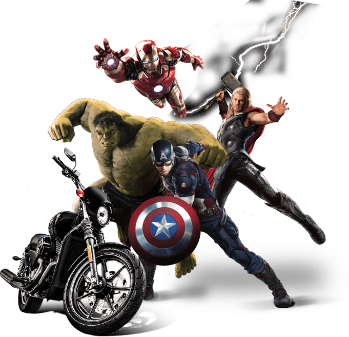 Enter The Marvel's Avengers - Harley Davidson Street 750 Avengers (681x656), Png Download