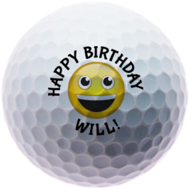Personalised Smiley Face Happy Birthday Golf Balls - Golf Happy Birthday (700x700), Png Download