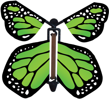 Go Green Wind Up Flying Butterfly - Greeting Card (377x346), Png Download