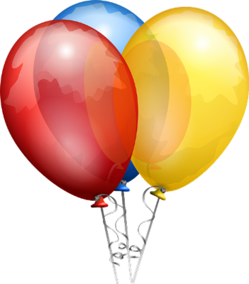 Birthday Party Background Design Png Navegar > Feriados - Balloons Png (351x400), Png Download