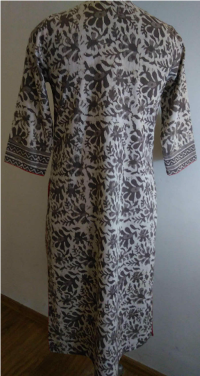 Hand Block Dabu Printed Green Ethnic Kurta With Red - Main Bloc Dabe Imprimé Ethnique Longue Indienne Kurta (500x749), Png Download
