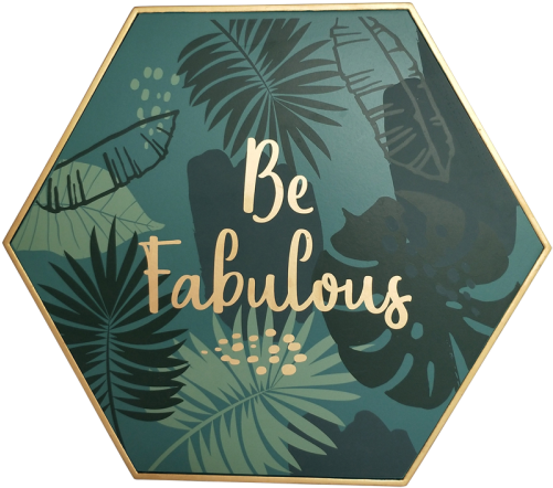 Green Leaf Hexagon Wall Art 36cm - Poster (500x500), Png Download