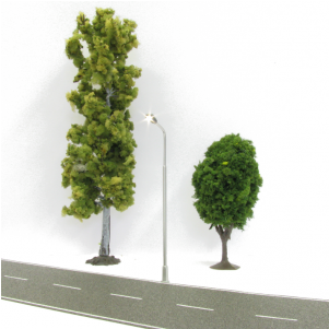 Street Lights For H0 Scale With Warm White Led - Digikeijs Dr60212 - Lampa Uliczna Podwójna W Skali (300x400), Png Download