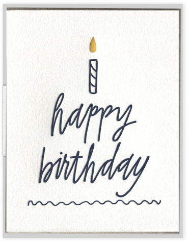 Happy Birthday Cake - Letterpress Birthday Card With Cake (510x510), Png Download