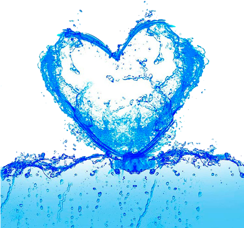 Water Splash Hearts - Illustration (500x500), Png Download