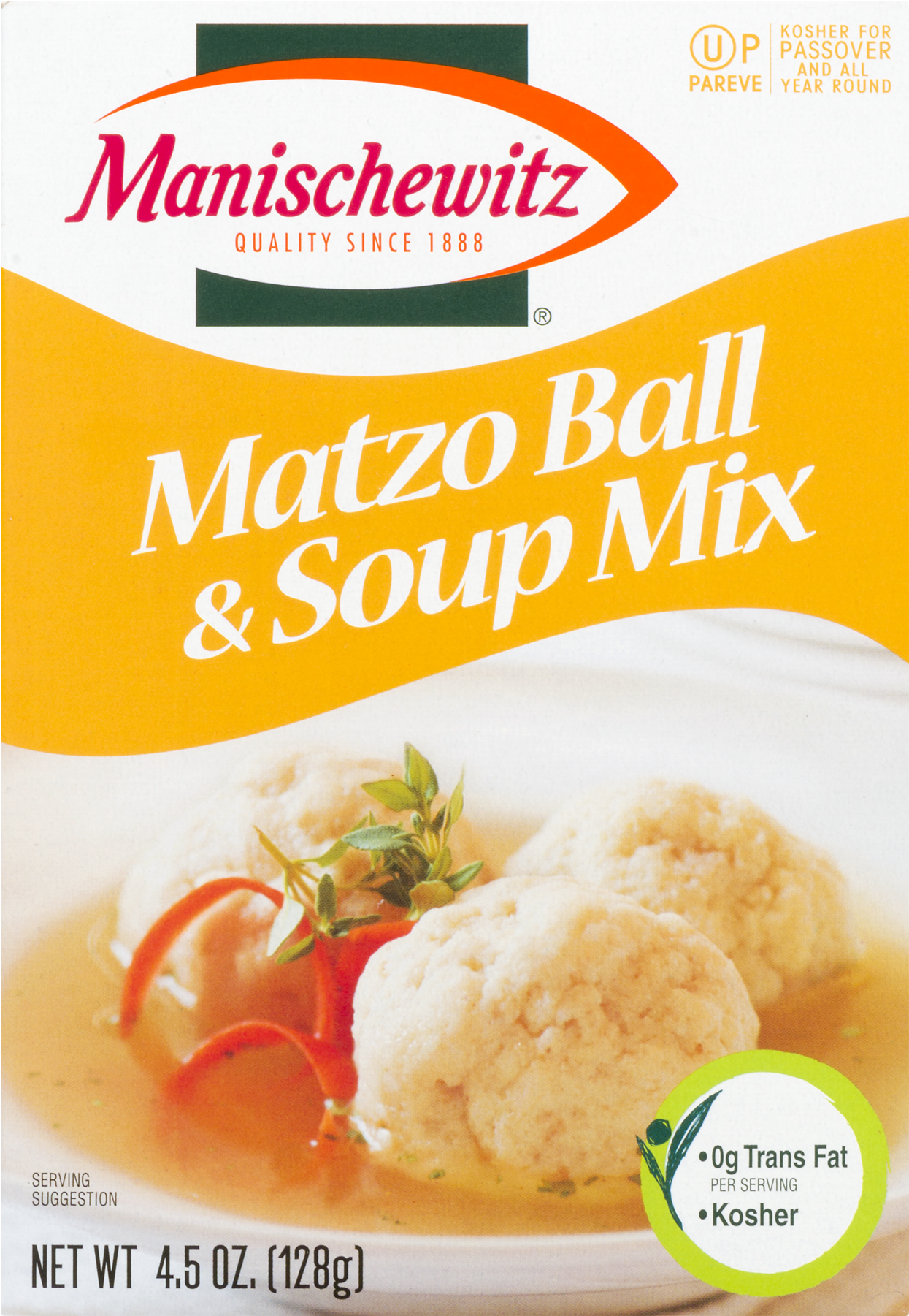 Manischewitz Matzo Ball & Soup Mix - 4.5 Oz Box (1800x1800), Png Download
