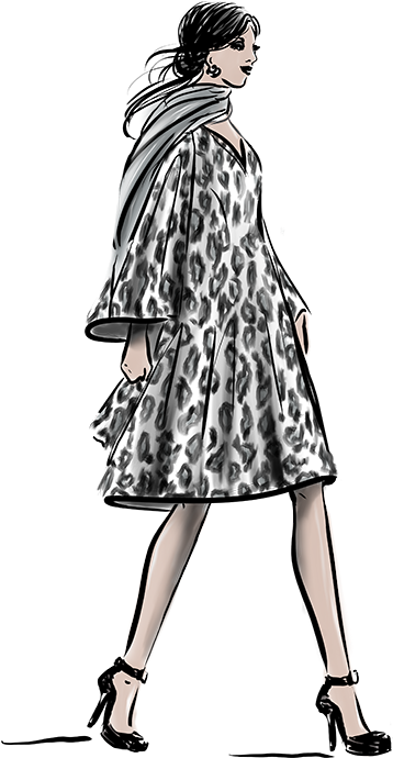 Ilni, Illustration By Linda Zoon, Woman, Dress, Faux-leather - Illustration (600x799), Png Download