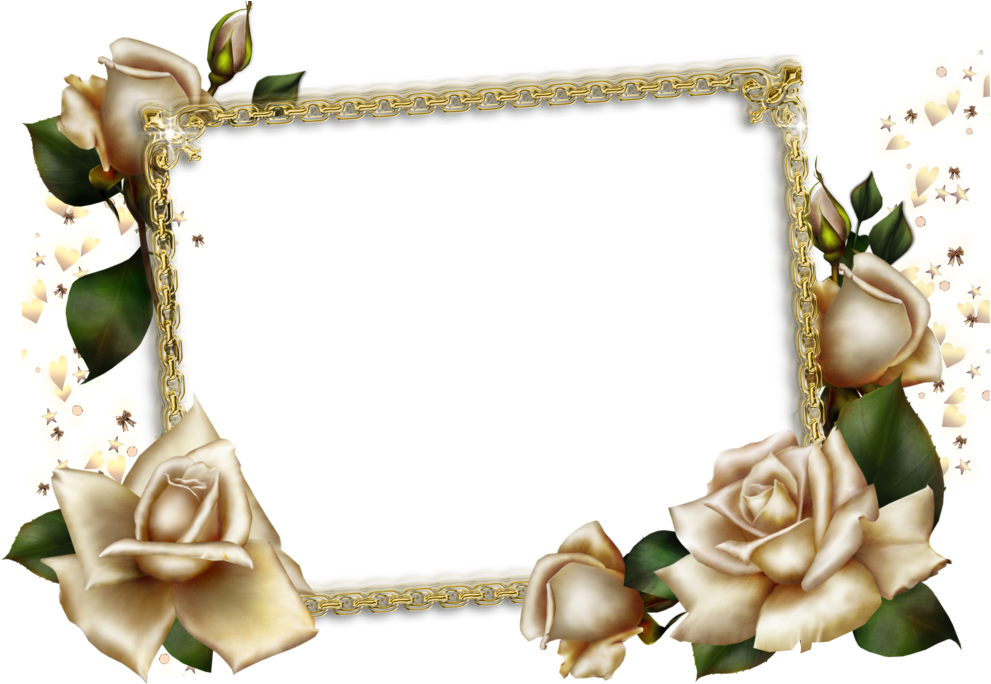 3d Rose Frame Png Element - Graceful Roses Pattern 3 Panels Cross Film Wall Art (1024x683), Png Download