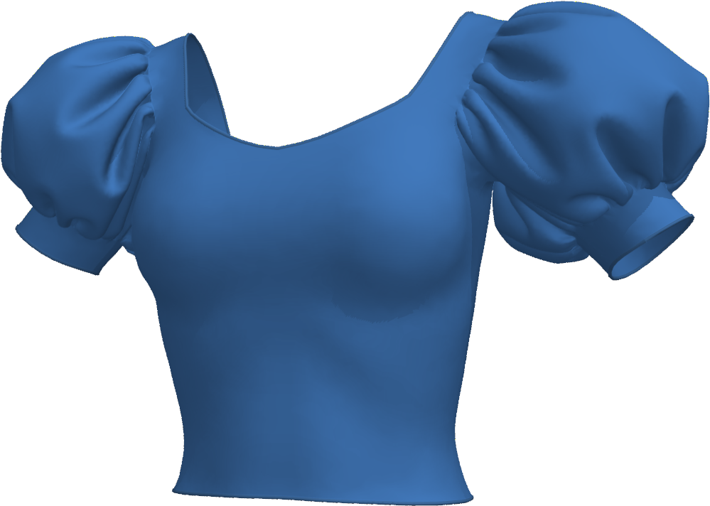 Puffed Sleeves Marvelous Designer Garment File 3d Garments - Clothing (1169x1174), Png Download