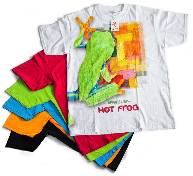Apparel By Hot Frog - Stack Of Tshirt Png (800x730), Png Download