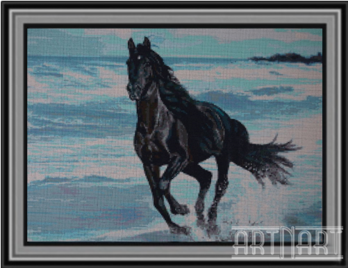 3d Handmade Diamond Painting Wild Beauty 3d Handmade - 5d Diamond Painting Horses (500x500), Png Download