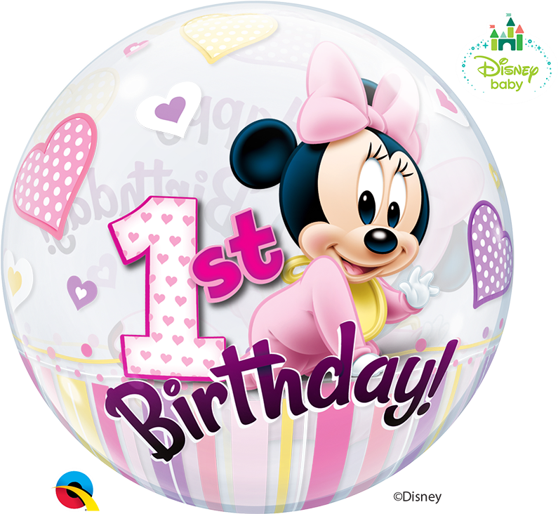 Minnie 1st Birthday Bubble New - Minnie Mouse 1st Birthday Bubble Balloon 22 (810x810), Png Download
