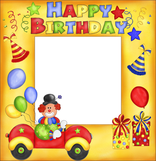 Happy Birthday Clipart Picture Frame - Birthday Frame Png Boy (640x660), Png Download
