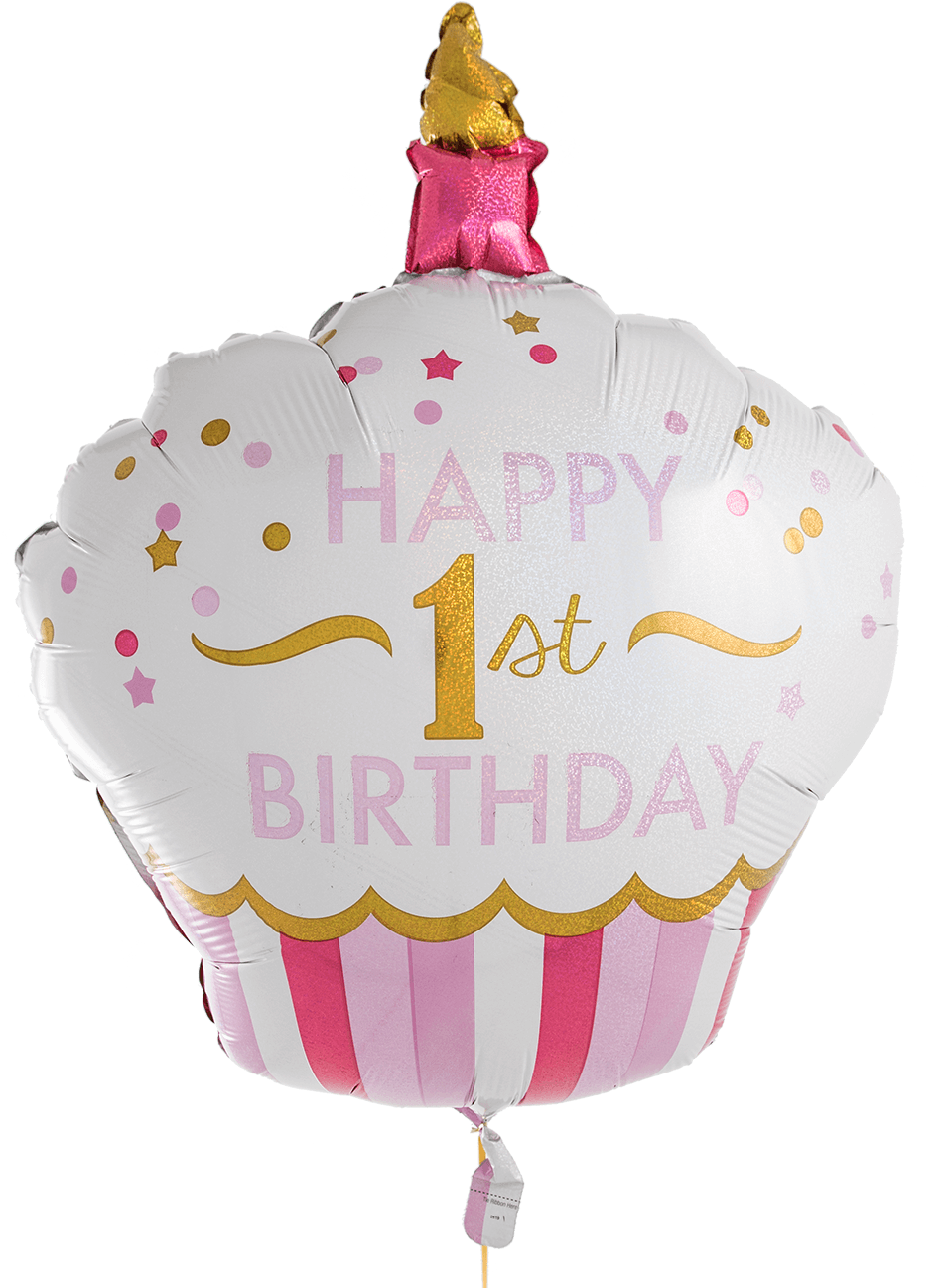 1st Birthday Pink Cupcake Supershape - Cupcake (1400x1400), Png Download