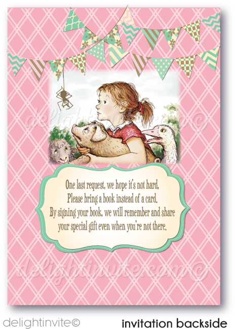 Vintage Charlotte's Web Girl 1st Birthday Invitations - Charlotte's Web (full Color) [book] (497x675), Png Download