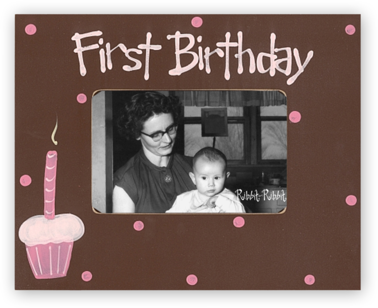 First Birthday Rose Ribbit-ribbit - My Baptism Rose Picture Frame (1024x1024), Png Download