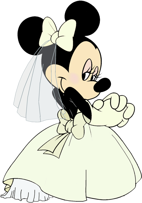 Png Stock Mickey Mouse Pencil And In Color - Minnie Mouse Bride (600x845), Png Download