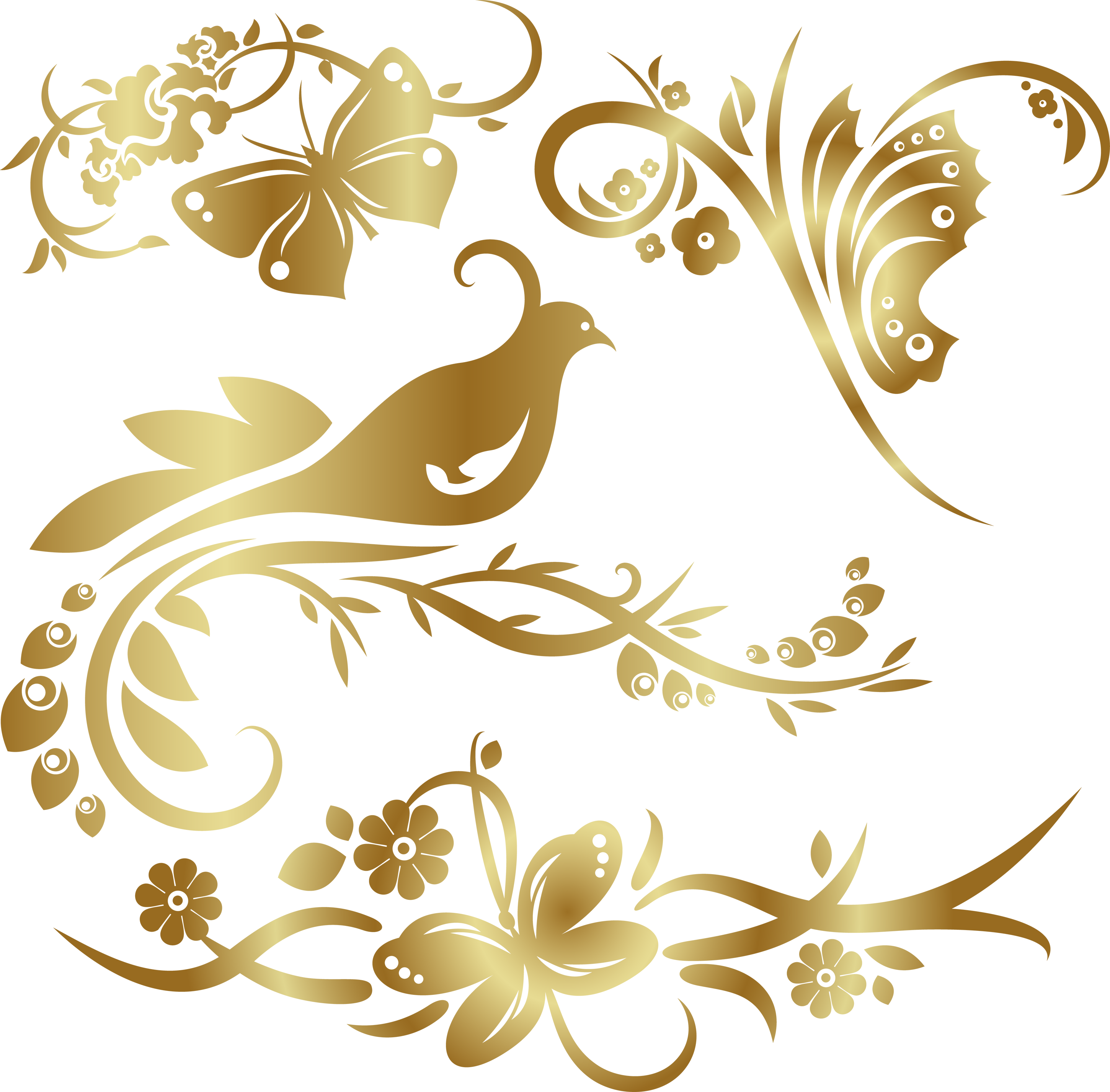 Bookmark Vector Floral - Modelce Floral Kuş Duvar Sticker (2 Adet Priz Sticker (2900x2853), Png Download