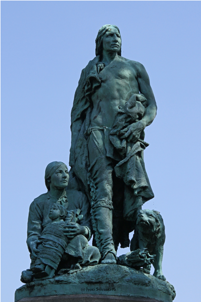 Lincoln Park / Indian Alarm By John J - Statue (650x650), Png Download